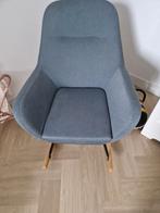 Schommelstoel NEBEL lichtblauwe stof, Hout, Ophalen of Verzenden, Zo goed als nieuw, Eén