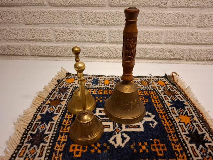 Vintage Messing Tafelbel 3x erg mooi! Zie advertentie,, Antiek en Kunst, Antiek | Koper en Brons, Ophalen