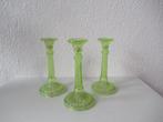 3 Uranium kandelaars, Antiek en Kunst, Antiek | Glas en Kristal, Ophalen of Verzenden