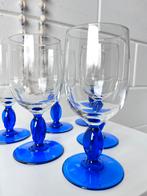 Wijnglas blauwe steel vintage wijnglas blauw luminarc france, Ophalen of Verzenden, Gebruikt, Overige typen