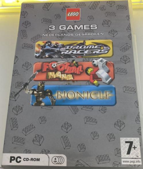 LEGO 3 Games Drome Racers, Football Mania, Bionicle PC, Spelcomputers en Games, Games | Pc, Zo goed als nieuw, 1 speler, Ophalen of Verzenden