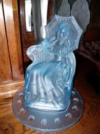 Walther marina met bloemensteker beeld blauw 1930/40 art dec, Antiek en Kunst, Antiek | Glas en Kristal, Ophalen