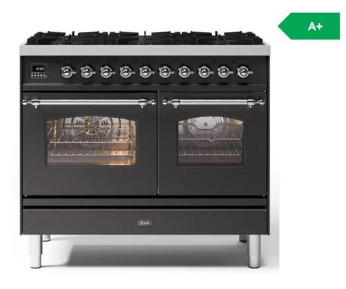 Ilve 100 cm breed gasfornuis ex showroom, Witgoed en Apparatuur, Fornuizen, Nieuw, Vrijstaand, Gas, 5 kookzones of meer, 90 tot 95 cm