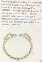 Na Hoku Hawaï Zilverenarmband paardenhoofden gouden manen, Verzenden, Zo goed als nieuw, Met bedels of kralen, Goud