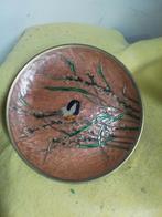 14699) mooi messing  geëmailleerd  wandhanger  doorsnede 20c, Ophalen of Verzenden