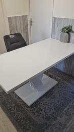 Uitklapbare eettafel wit hoogglans, Huis en Inrichting, Ophalen, Zo goed als nieuw, Rechthoekig, 50 tot 100 cm