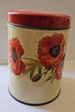 Vintage blik met klaprozen, Ophalen of Verzenden, Gebruikt, Koffie, Overige merken