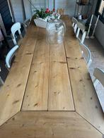 Brocante Grenen Eettafel met 8 Stoelen, Antiek en Kunst, Curiosa en Brocante, Ophalen