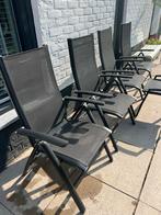 Kettler Tuinstoelen Antraciet - 4 stuks + Voetenbank, Tuin en Terras, Tuinstoelen, Ophalen, Gebruikt, Aluminium, Inklapbaar