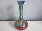 Vintage vaas glas kristal met blauw rode en gewelfde kleur, Antiek en Kunst, Ophalen of Verzenden
