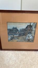 Oud Dorpsgezicht Buiksloot Jonkvr. I van Eysinga, Antiek en Kunst, Kunst | Schilderijen | Klassiek, Ophalen of Verzenden