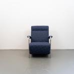 2x Leolux Scylla Fauteuil Hoog Blauw Stof - Rondjesmotief, Huis en Inrichting, Fauteuils, Metaal, 75 tot 100 cm, Ophalen of Verzenden