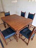 Mechelse Eethoek met Uitschuifbare Tafel & 6 Stoelen, Antiek en Kunst, Ophalen