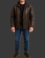 Milestone leren jas maat 48, Kleding | Heren, Jassen | Winter, Bruin, Maat 48/50 (M), Milestone, Ophalen of Verzenden