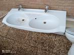 Dubbele wasbak, Huis en Inrichting, Badkamer | Badkamermeubels, Ophalen, Gebruikt, 100 tot 150 cm, Minder dan 100 cm