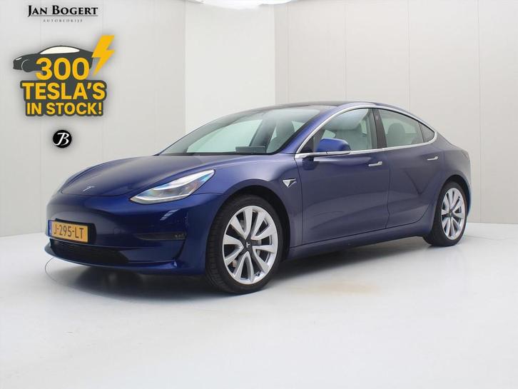 Tesla Model 3 Long-Range AWD 351pk 75 kWh [ WIT LEDER+AUTOPI, Auto's, Tesla, Bedrijf, Te koop, Model 3, 4x4, ABS, Achteruitrijcamera