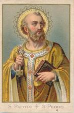 Mooi oud devotieprentje van de H. Petrus, Verzenden, Zo goed als nieuw, Kaart of Prent, Christendom | Katholiek