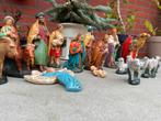 Kerstgroep 20-delig - Hoogte 17cm gips materiaal, Antiek en Kunst, Ophalen of Verzenden