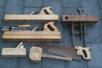 houtbewerking: bankschroef spindel + 3 schaven + 5 tools, Verzenden