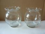 2 glazen bol vazen, Overige kleuren, Ophalen of Verzenden, Minder dan 50 cm, Glas