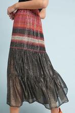 Mes Demoiselles lange rok van zijde met print en metallic. M, Kleding | Dames, Rokken, Mes Demoiselles, Overige kleuren, Maat 42/44 (L)