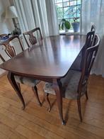 Queen Anne eettafel met 4 stoelen, Antiek en Kunst, Ophalen