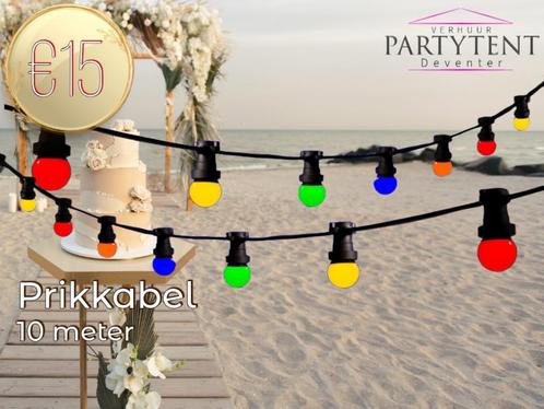 Sfeervolle prikkabel huren voor trouwfeest tuin, Hobby en Vrije tijd, Feestartikelen | Verhuur, Nieuw, Ophalen