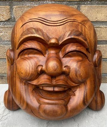 XXL Happy Boeddha Poe Tai Masker Suar Hout Bali beschikbaar voor biedingen