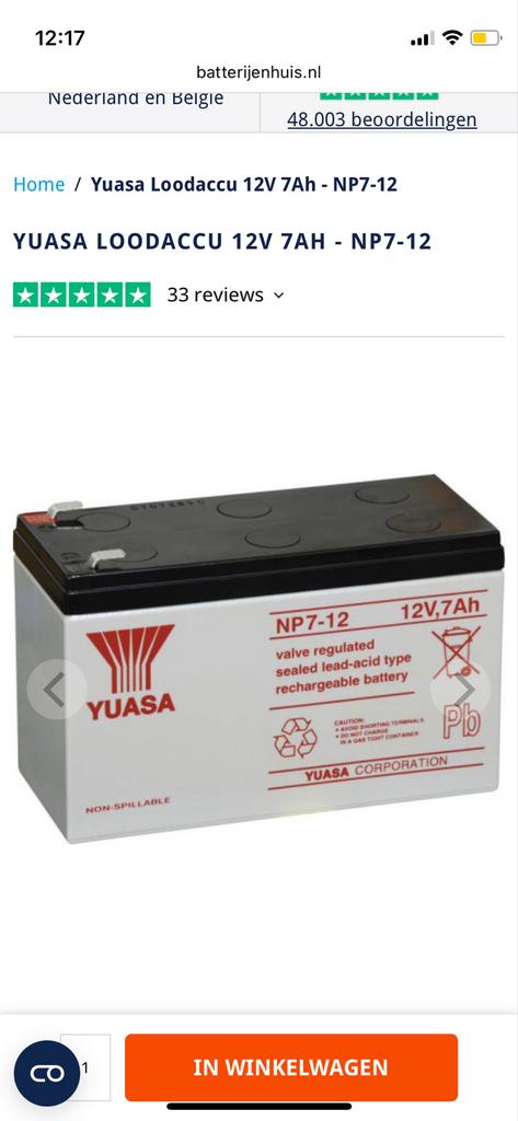 Accu nieuw, 12V 7ah, ook 2,3ah en 12ah beschikbaar, Ophalen of Verzenden, Nieuw