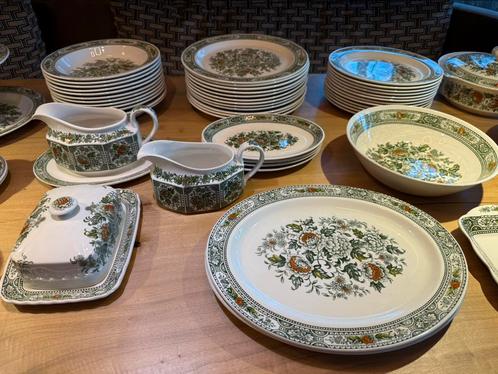 Ridgway Canterbury 12 persoons servies groen Engels, Antiek en Kunst, Antiek | Servies compleet, Ophalen