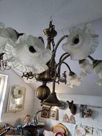 Zeer oude plafondlamp met 10 glazen kelken lichtpunten, Huis en Inrichting, Lampen | Plafondlampen, Zo goed als nieuw, Ophalen