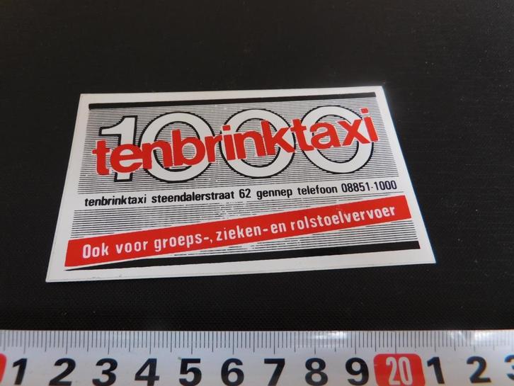 sticker Gennep TEN BRINK TAXI  Steendalerstraat 62, Verzamelen, Stickers, Zo goed als nieuw, Ophalen