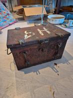 Antieke metalen legeskist / transportkist - industrieel, Ophalen, Minder dan 50 cm, Gebruikt, Minder dan 50 cm