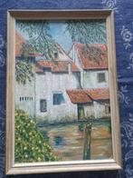 Schilderij oud Batavia gesigneerd W. A. B., Antiek en Kunst, Kunst | Schilderijen | Klassiek, Ophalen
