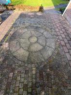 Gratis Terras tegels curca 7,5 x 4,5 meter met 2 cirkels, Ophalen, Gebruikt, Beton, Terrastegels