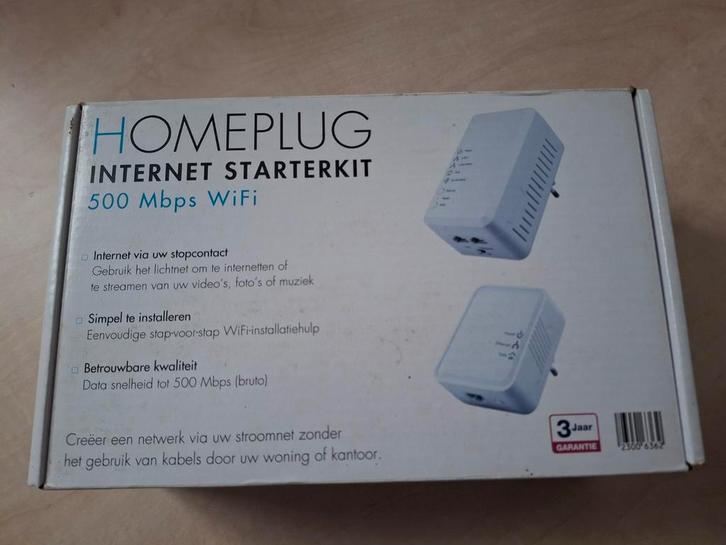 Homeplug Internet Starterkit 500 Mbps WiFi, Computers en Software, WiFi-versterkers, Gebruikt, Ophalen of Verzenden