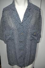 P73P Mooie Blouse Blauw Wit maat 50, Blauw, Ophalen of Verzenden, Zo goed als nieuw, Blouse of Tuniek