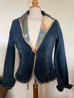 Jeans jasje / blazer m 36 nw unieke  applicatie achterkant, Verzenden, Nieuw, Maat 36 (S), Blauw