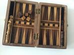 Houten Backgammon kist * reisuitvoering, Ophalen of Verzenden, Zo goed als nieuw