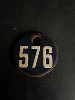 Emaille bordje.  2 zijdig bedrukt    blauw, Ophalen of Verzenden