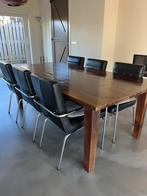 Houten eettafel, Huis en Inrichting, Tafels | Eettafels, Ophalen, 100 tot 150 cm, 200 cm of meer, Zo goed als nieuw