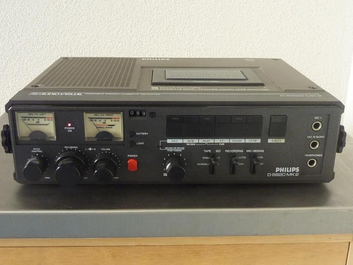 Philips D6920 Mk 2 portable AV cassettedeck., Audio, Tv en Foto, Cassettedecks, Enkel, Philips, Tape counter, Ophalen