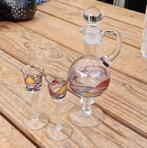 Glazen karaf (met twee glaasjes), Antiek en Kunst, Antiek | Glas en Kristal, Ophalen of Verzenden