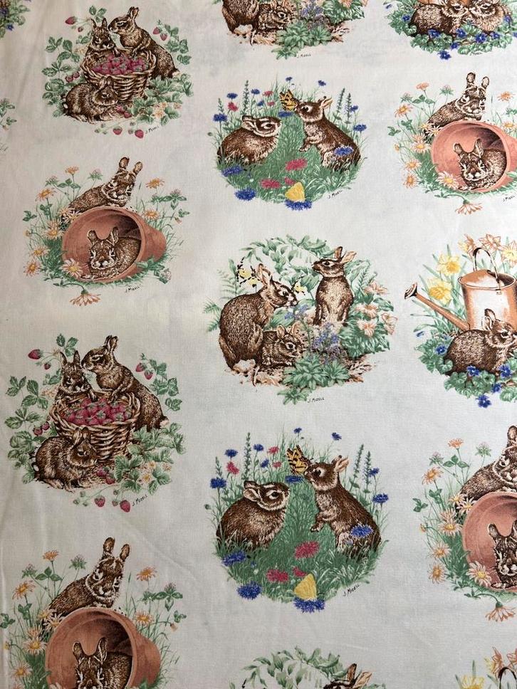 Creative Craft vintage konijnenstof jaren 90, Hobby en Vrije tijd, Stoffen en Lappen, Nieuw, Katoen, 30 tot 120 cm, 200 cm of meer