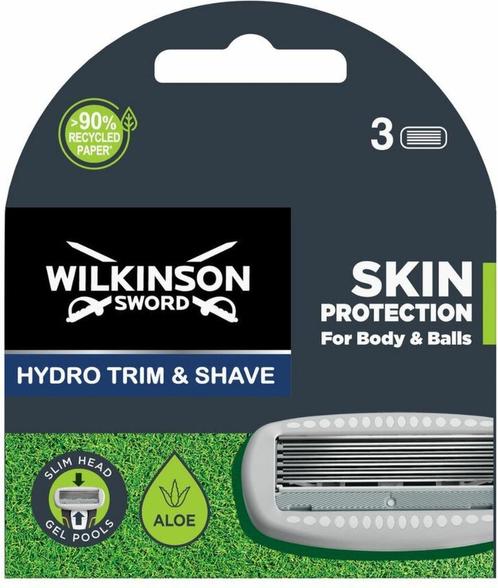 Wilkinson Hydro Trim & Shave Body & Balls Navulmesjes 3 stuk, Sieraden, Tassen en Uiterlijk, Uiterlijk | Gezichtsverzorging, Nieuw
