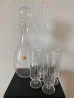 Luminarc karaf en 4 Cavalier champagneflutes France, Verzamelen, Glas en Borrelglaasjes, Ophalen of Verzenden, Zo goed als nieuw