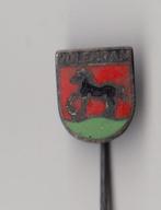 Volendam emaille stadswapen zwart speldje, Verzamelen, Speldjes, Pins en Buttons, Gebruikt, Niet vindbaar, Niet vindbaar, Speldje of Pin