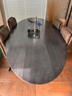 Eettafel massiek eiken zwart/grijs, Huis en Inrichting, Tafels | Eettafels, Ophalen, 100 tot 150 cm, 200 cm of meer, Zo goed als nieuw