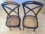 2 houten crossback stoelen, Huis en Inrichting, Stoelen, Ophalen, Gebruikt, Twee, Bruin