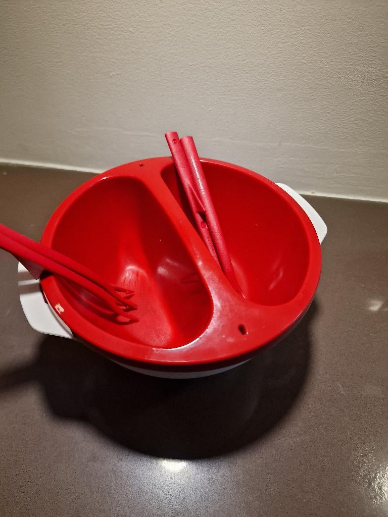 Tupperware Allegra 1L Rood Chocoladefondue Set, Ophalen of Verzenden, Zo goed als nieuw, Rood, Overige typen
